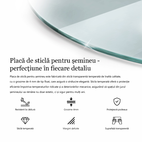 Vorlegeplatte für Kaminöfen rund fi50 cm