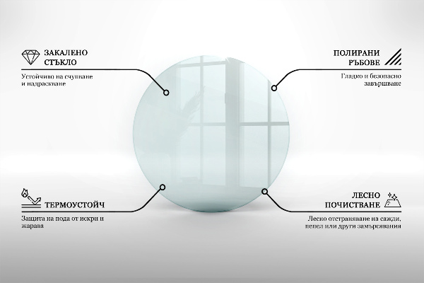 Bodenplatte Glas für Ofen rund fi60 cm