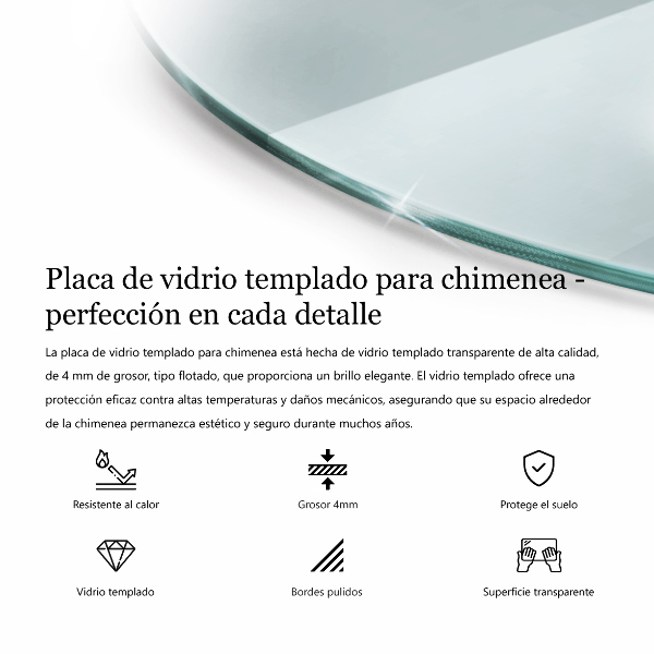 Bodenplatte Glas für Ofen rund fi60 cm