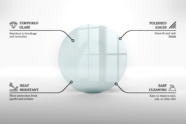 Kaminofen Glas Bodenplatte rund fi70 cm