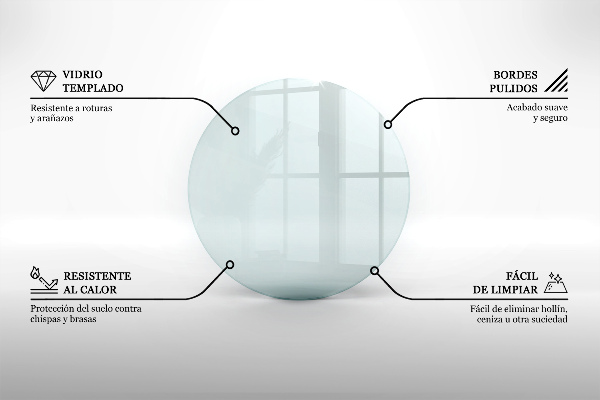 Glasplatte für Kaminöfen rechteckig fi90 cm