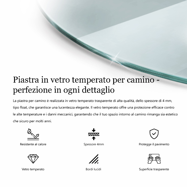 Glasplatte für Kaminöfen rechteckig fi90 cm