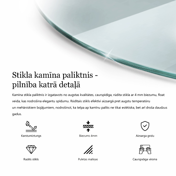 Glasplatte für Kaminöfen rechteckig fi90 cm