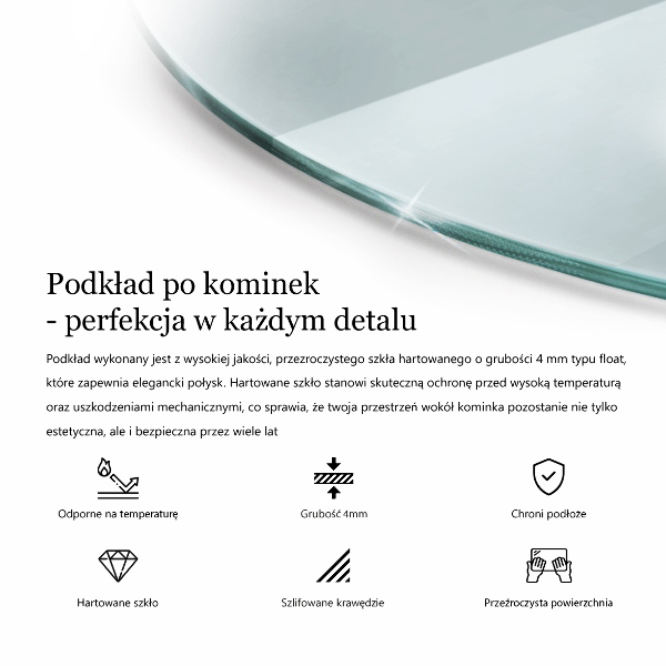 Glasplatte für Kaminöfen rechteckig fi90 cm