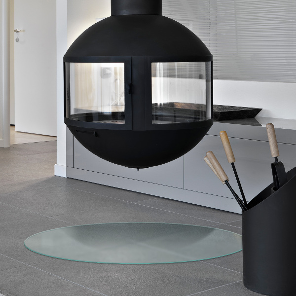 Runde transluzente Funkenschutzplatte aus Glas fi100 cm