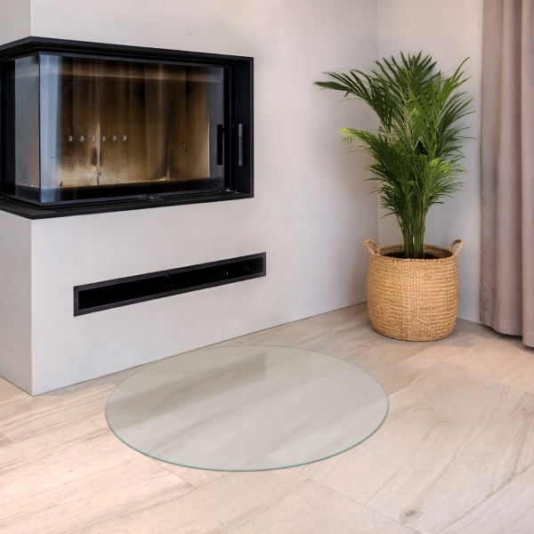 Runde transluzente Funkenschutzplatte aus Glas fi100 cm