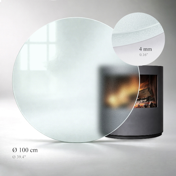 Runde transluzente Funkenschutzplatte aus Glas fi100 cm