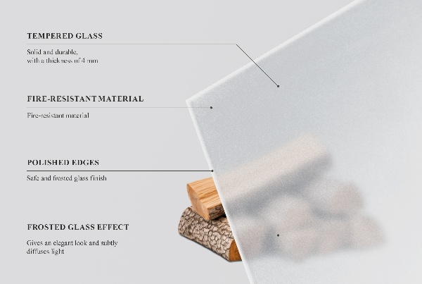 Runde transluzente Funkenschutzplatte aus Glas fi100 cm