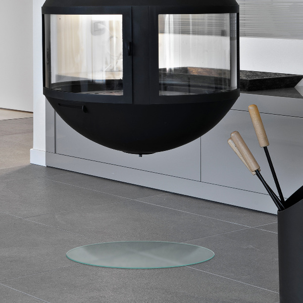 Runde transluzente Funkenschutzplatte aus Glas fi50 cm