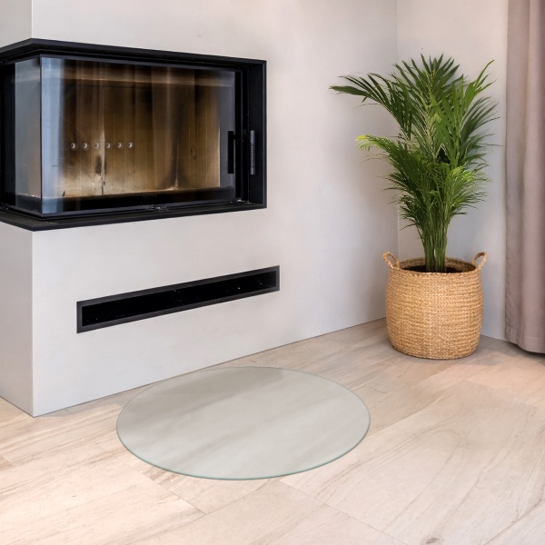 Runde transluzente Funkenschutzplatte aus Glas fi70 cm