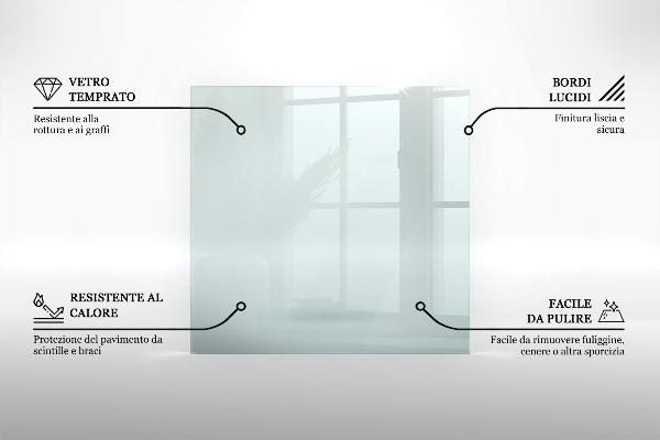 Glasplatte für Öfen rechteckig 100x70 cm