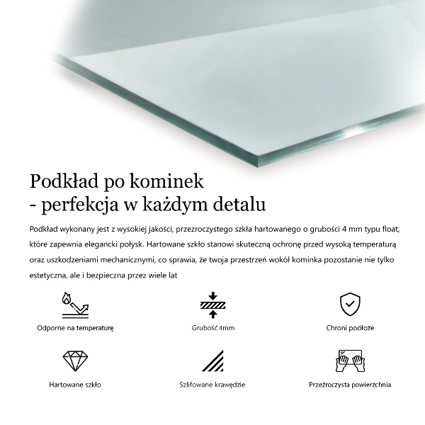 Glasplatte für Öfen rechteckig 100x70 cm