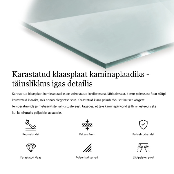 Funkenschutzplatte Kaminöfen quadrat 125x50 cm