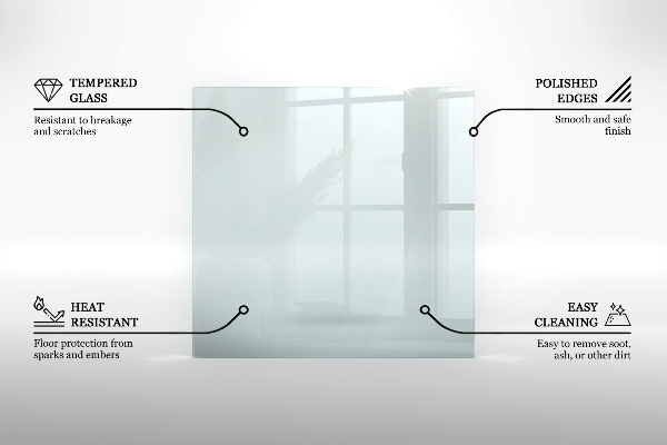 Glasplatte für Kaminöfen rechteckig 140x70 cm
