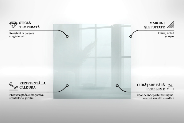 Funkenschutzplatte Glas rechteckig 80x60 cm