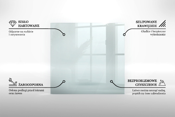 Funkenschutzplatte Glas rechteckig 80x60 cm