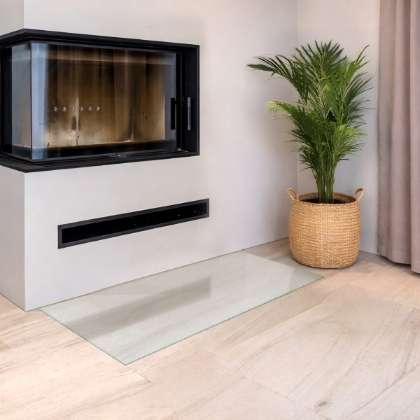Rechteckige transluzente Glasplatte für Kamin 100x50 cm