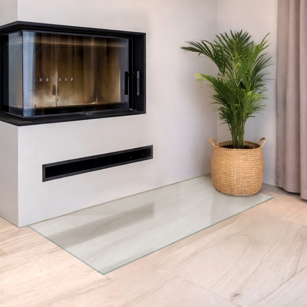 Rechteckige transluzente Glasplatte für Kamin 120x60 cm
