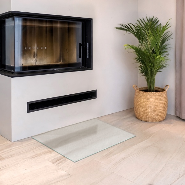 Rechteckige transluzente Glasplatte für Kamin 60x40 cm