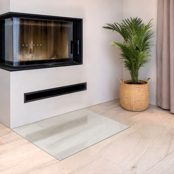 Rechteckige transluzente Glasplatte für Kamin 80x60 cm