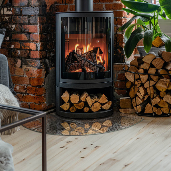 Glasplatte unter Kaminöfen Lochblechmuster