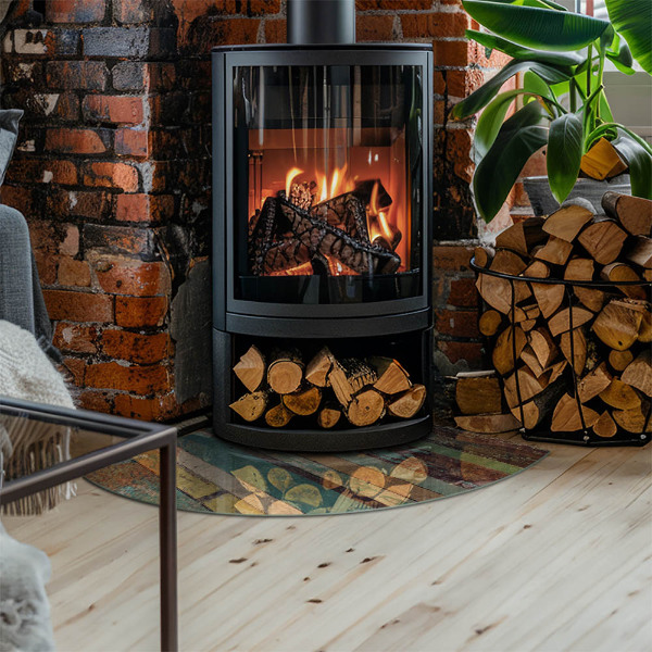 Glasplatte unter Kaminöfen Bretter in verschiedenen Farbtönen