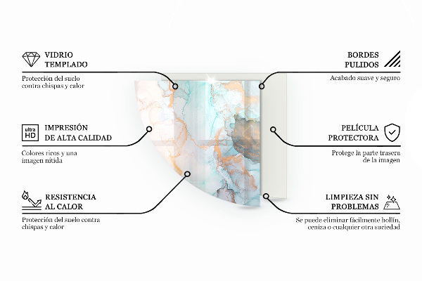 Glasplatte unter Kaminöfen Abstraktes geometrisches Muster