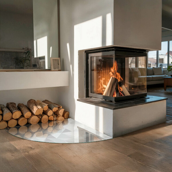 Glasplatte unter Kaminöfen Abstraktes geometrisches Muster