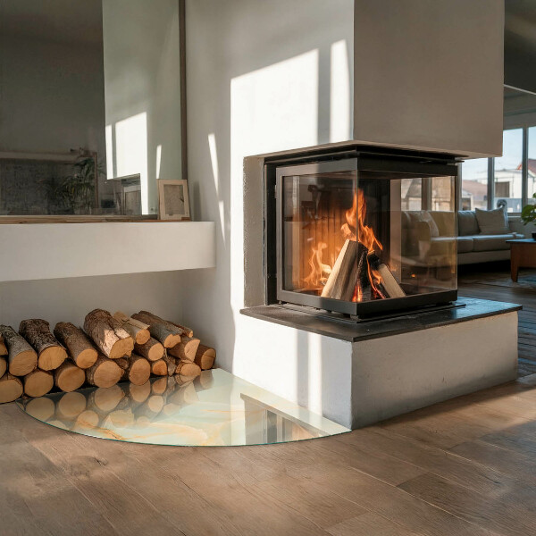 Glasplatte unter Kaminöfen Abstraktes Marmormuster