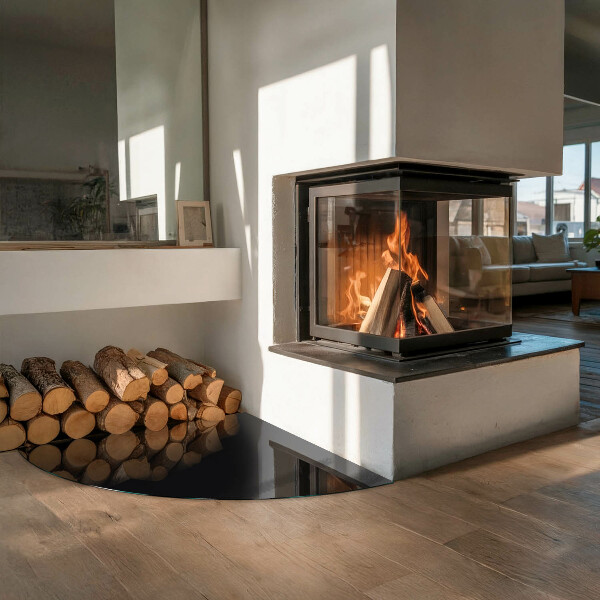 Bodenplatte Glas für Ofen Farbe: Schwarz