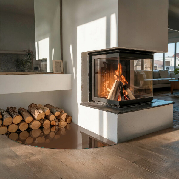 Bodenplatte Glas für Ofen Farbe Braun