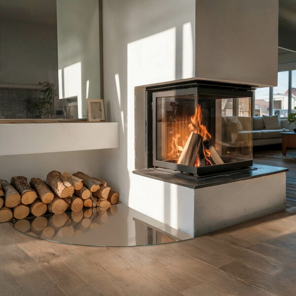 Vorlegeplatte für Kaminöfen Farbe Braun