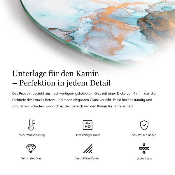 Bodenplatte Glas für Ofen Farbe Grau