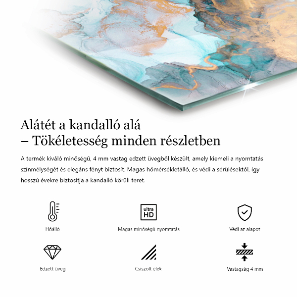 Quadratische Funkenschutzplatte aus Glas Wellen zarter Linien