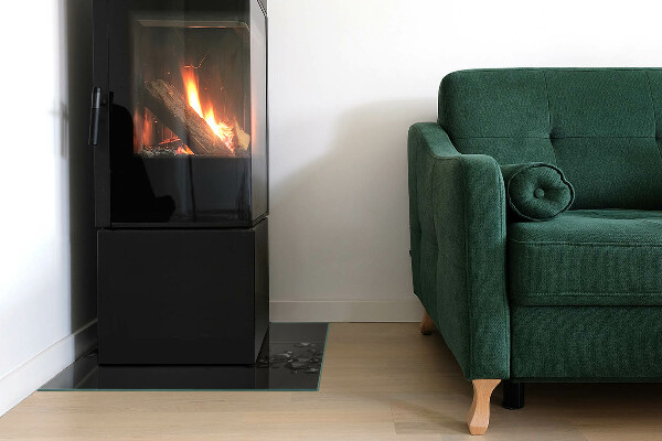 Quadratische Glasplatte für Kamin Abstrakte Wolke aus Festkörpern