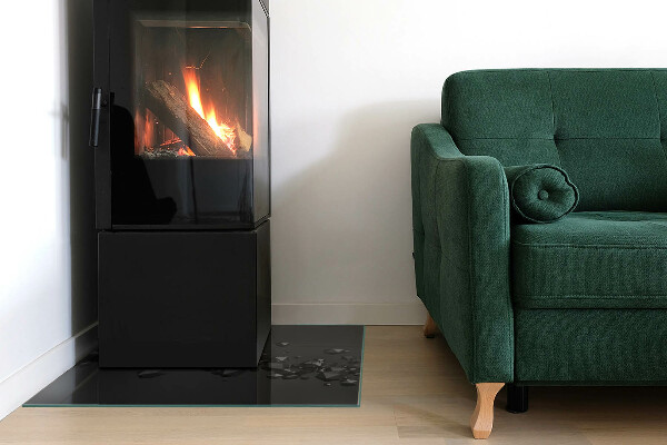 Quadratische Glasplatte für Kamin Abstrakte Wolke aus Festkörpern