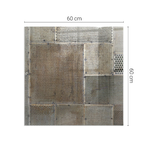 Quadratische Glasplatte für Kamin Lochblechmuster