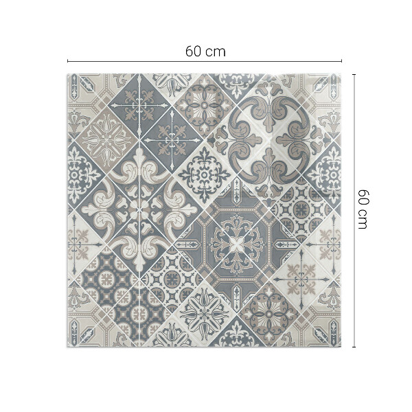 Quadratische Funkenschutzplatte aus Glas Dekoratives Mosaikmuster