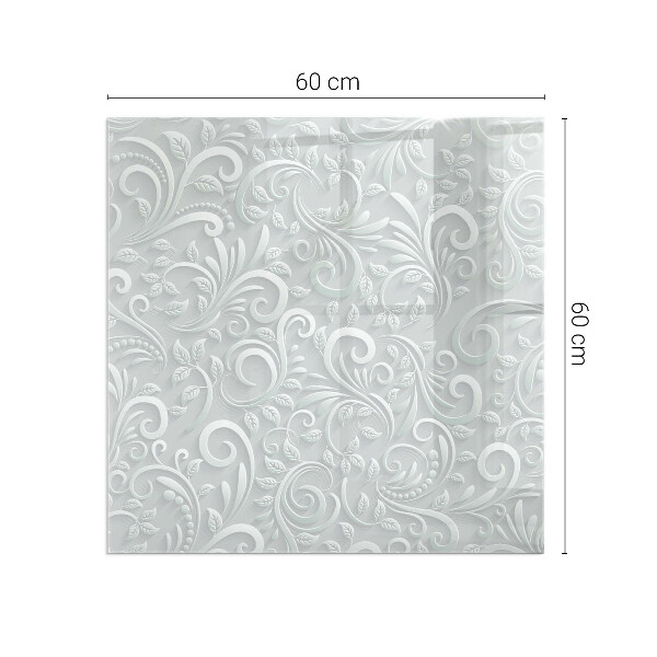 Quadratische Glasplatte für Kamin Elegantes Pflanzenmuster