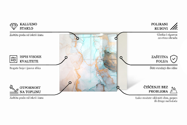 Quadratische Glasplatte für Kamin Abstraktes geometrisches Muster