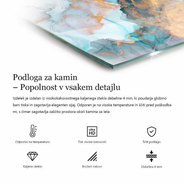 Quadratische Glasplatte für Kamin Abstraktes geometrisches Muster