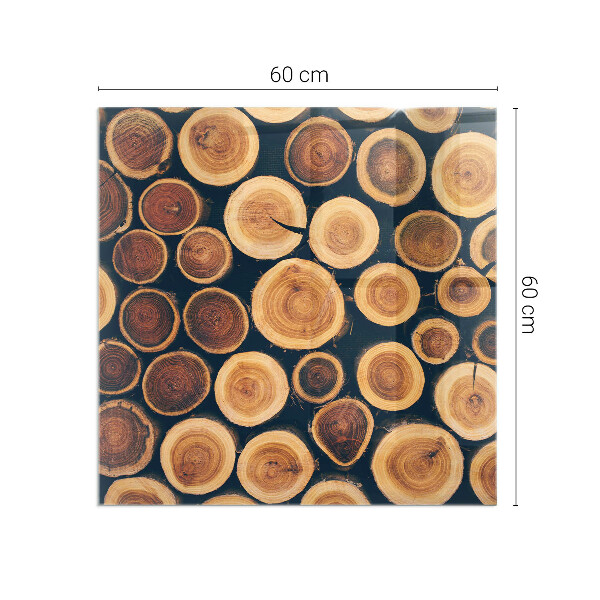Quadratische Funkenschutzplatte aus Glas Schachtel aus geschnittenem Holz