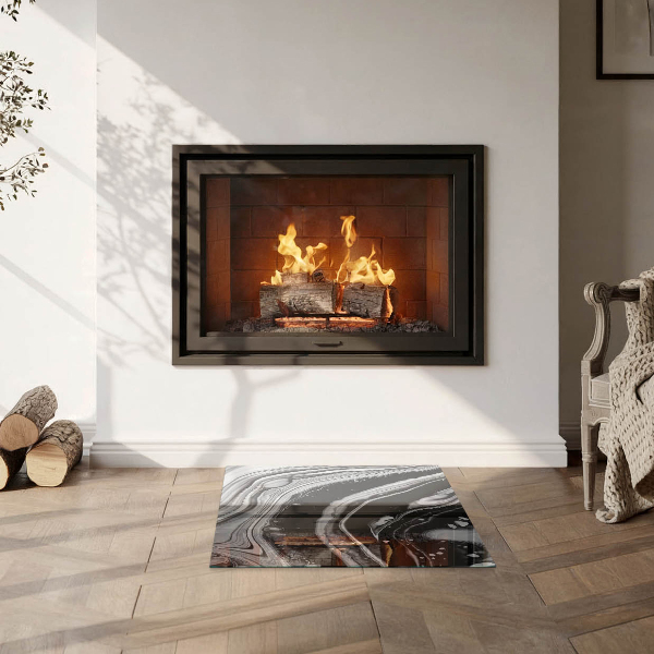 Quadratische Glasplatte für Öfen Abstrakte Wellen und Linien