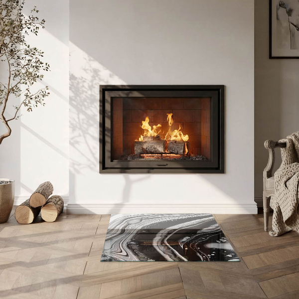 Quadratische Glasplatte für Öfen Abstrakte Wellen und Linien