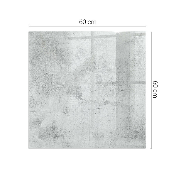 Quadratische Funkenschutzplatte aus Glas Rohbetonstruktur