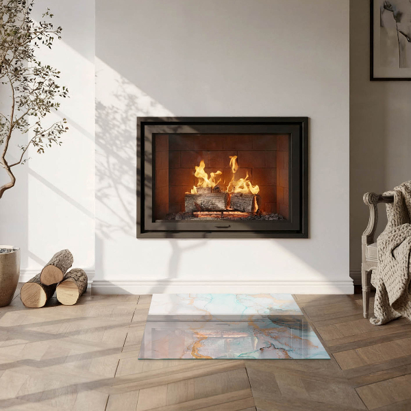 Quadratische Glasplatte für Öfen Abstraktes Fluidmuster