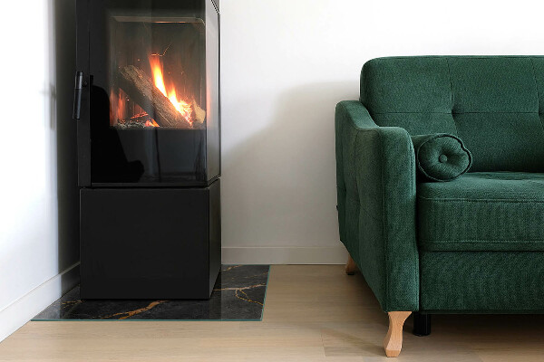 Quadratische Glasplatte für Öfen Eleganter Marmor mit Adern