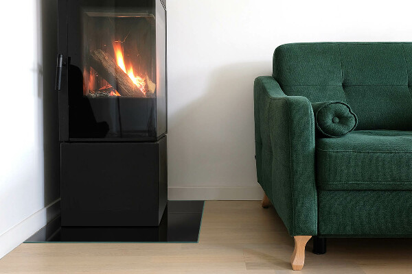 Quadratische Glasplatte für Öfen Farbe: Schwarz