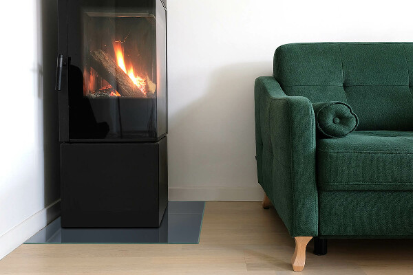 Quadratische Funkenschutzplatte aus Glas Farbe: Dunkelblau