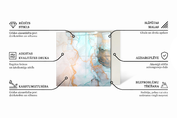 Quadratische Glasplatte für Öfen Farbe Beige
